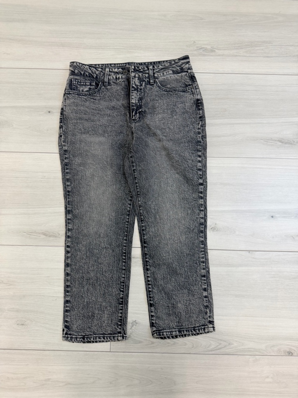 90s Straight Leg Black High Rise Jeans Sz 12 Vintage Mom Jeans Minimalist‎ Denim